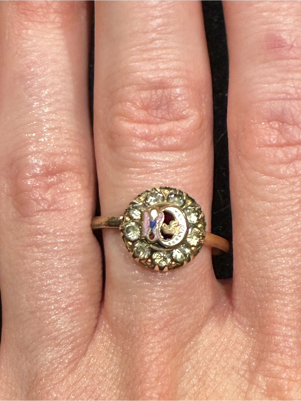 Antique Clark & Coombs 14k RGP Daughters of Rebekah Ring